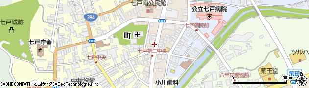 青森県七戸町（上北郡）寺裏周辺の地図