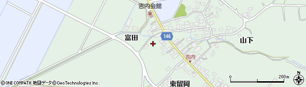 青森県青森市浪岡大字吉内（富田）周辺の地図
