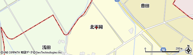 青森県藤崎町（南津軽郡）俵舛（北平岡）周辺の地図