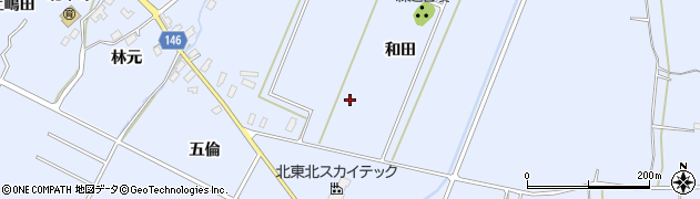 青森県青森市浪岡大字北中野和田周辺の地図