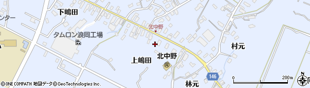 青森県青森市浪岡大字北中野（上嶋田）周辺の地図