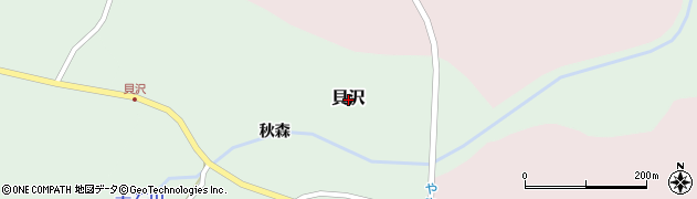 青森県弘前市貝沢周辺の地図