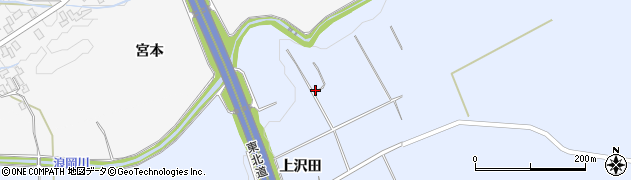 青森県青森市浪岡大字北中野（上沢田）周辺の地図