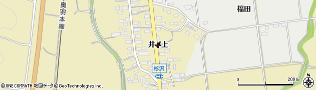 青森県青森市浪岡大字杉沢（井ノ上）周辺の地図