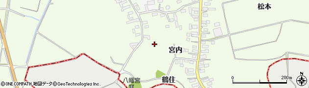 青森県鶴田町（北津軽郡）境（宮内）周辺の地図