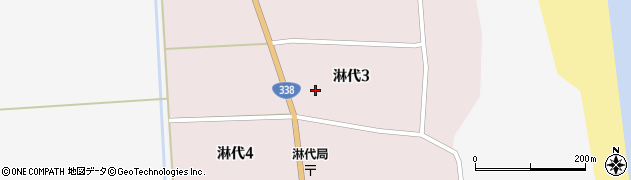青森県三沢市淋代周辺の地図