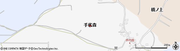 青森県七戸町（上北郡）手代森周辺の地図
