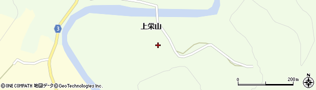 青森県鰺ヶ沢町（西津軽郡）中村町（上栄山）周辺の地図