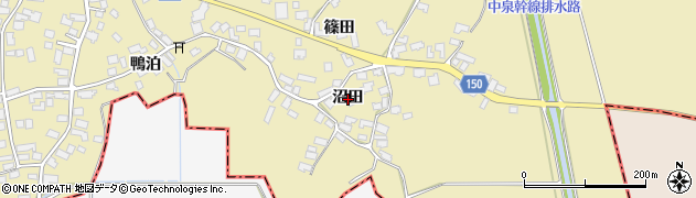 青森県鶴田町（北津軽郡）瀬良沢（沼田）周辺の地図