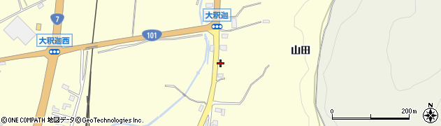 青森県青森市浪岡大字大釈迦山田103周辺の地図