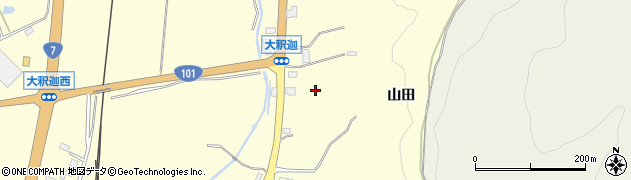 青森県青森市浪岡大字大釈迦山田周辺の地図