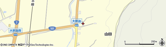 青森県青森市浪岡大字大釈迦山田185周辺の地図