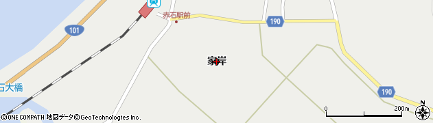 青森県鰺ヶ沢町（西津軽郡）赤石町（家岸）周辺の地図