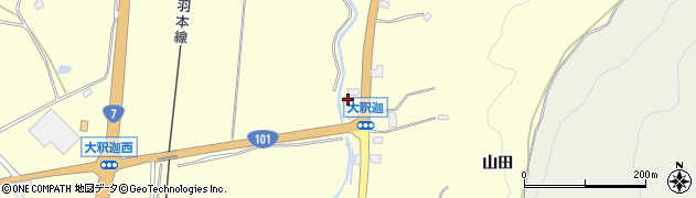 青森県青森市浪岡大字大釈迦山田101周辺の地図