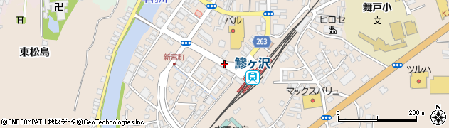 鰺ヶ沢駅前周辺の地図