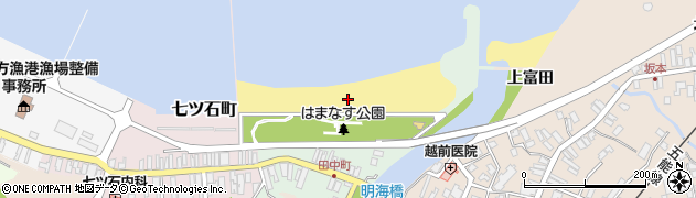 鯵ヶ沢海水浴場周辺の地図