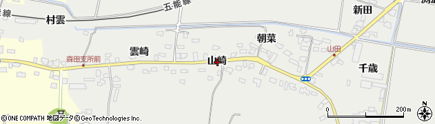 青森県つがる市森田町山田山崎周辺の地図