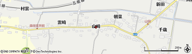 青森県つがる市森田町山田（山崎）周辺の地図