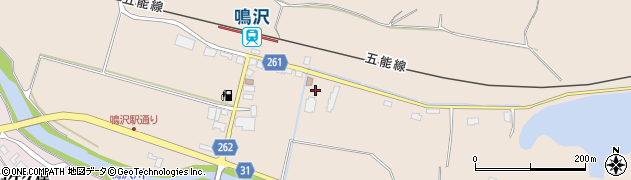 鯵ケ沢町　鳴沢公民館周辺の地図