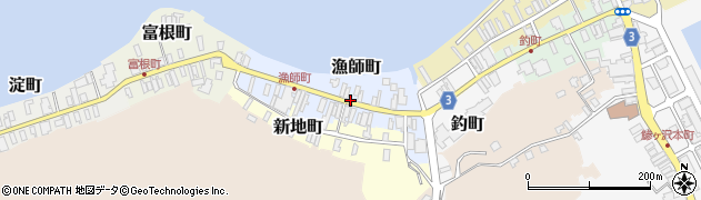 青森県鰺ヶ沢町（西津軽郡）漁師町周辺の地図