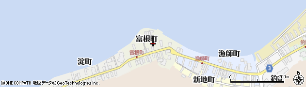 青森県鰺ヶ沢町（西津軽郡）富根町周辺の地図