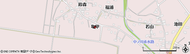青森県つがる市森田町中田（亀甲）周辺の地図