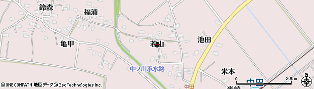 青森県つがる市森田町中田（若山）周辺の地図