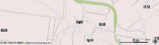 青森県つがる市森田町中田（鈴森）周辺の地図