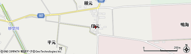 青森県つがる市木造福原印元周辺の地図