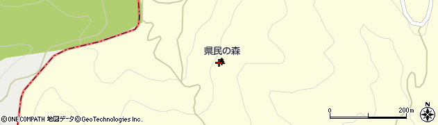 県民の森・梵珠山周辺の地図