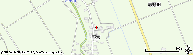 青森県つがる市柏広須野宮周辺の地図
