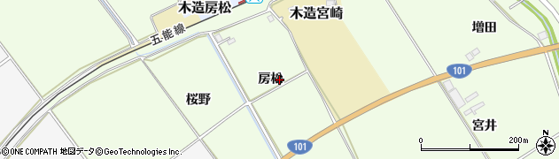青森県つがる市柏広須房松周辺の地図