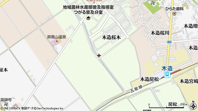 〒038-3146 青森県つがる市木造桜木の地図