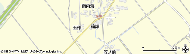 青森県つがる市木造柴田（篠塚）周辺の地図
