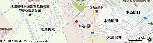 青森県つがる市木造桜川5周辺の地図