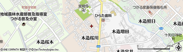 青森県つがる市木造桜川6-9周辺の地図