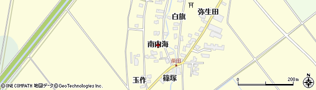 青森県つがる市木造柴田（南内海）周辺の地図