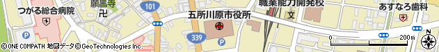 青森県五所川原市周辺の地図