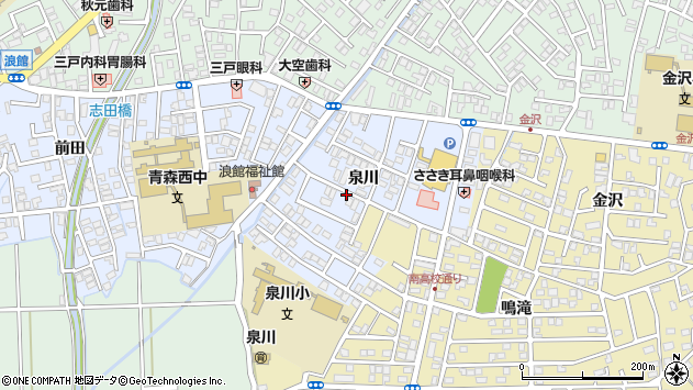 〒038-0022 青森県青森市浪館の地図