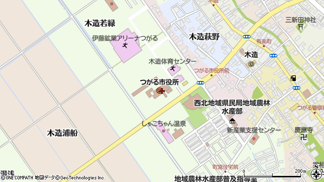 〒038-3100 青森県つがる市（以下に掲載がない場合）の地図