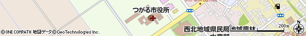 青森県つがる市周辺の地図