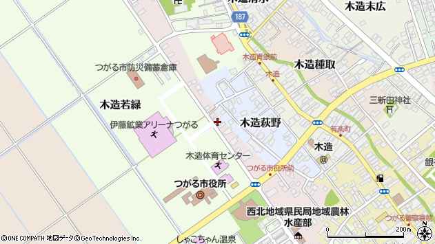〒038-3137 青森県つがる市木造若宮の地図
