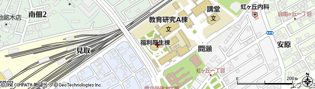 青森県立保健大学事務局　附属図書館周辺の地図