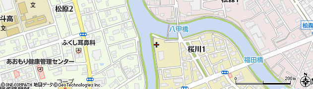 青森県立青森高等学校　ボート部艇庫周辺の地図