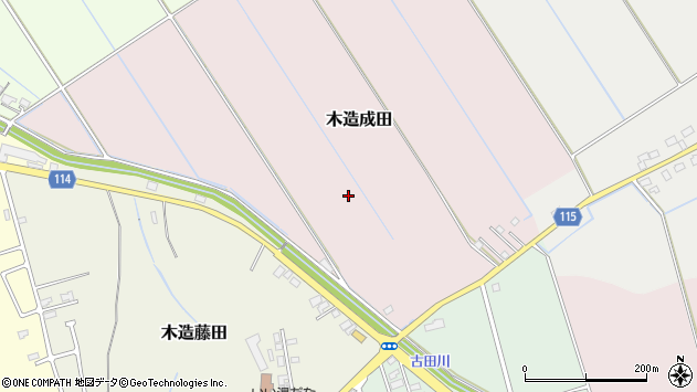 〒038-3114 青森県つがる市木造成田の地図