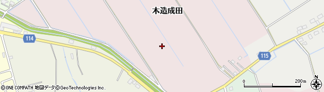 青森県つがる市木造成田周辺の地図