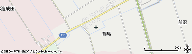 青森県つがる市木造芦沼鶴島周辺の地図