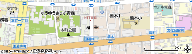 青森県　教育会館駐車場周辺の地図
