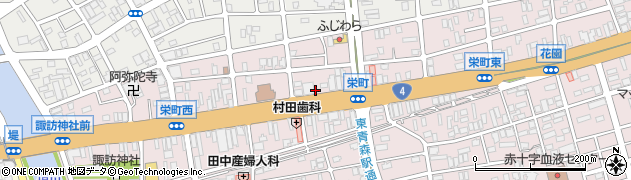 青森県青森市栄町周辺の地図