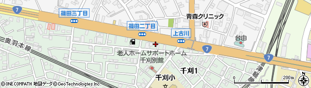青森千刈郵便局周辺の地図